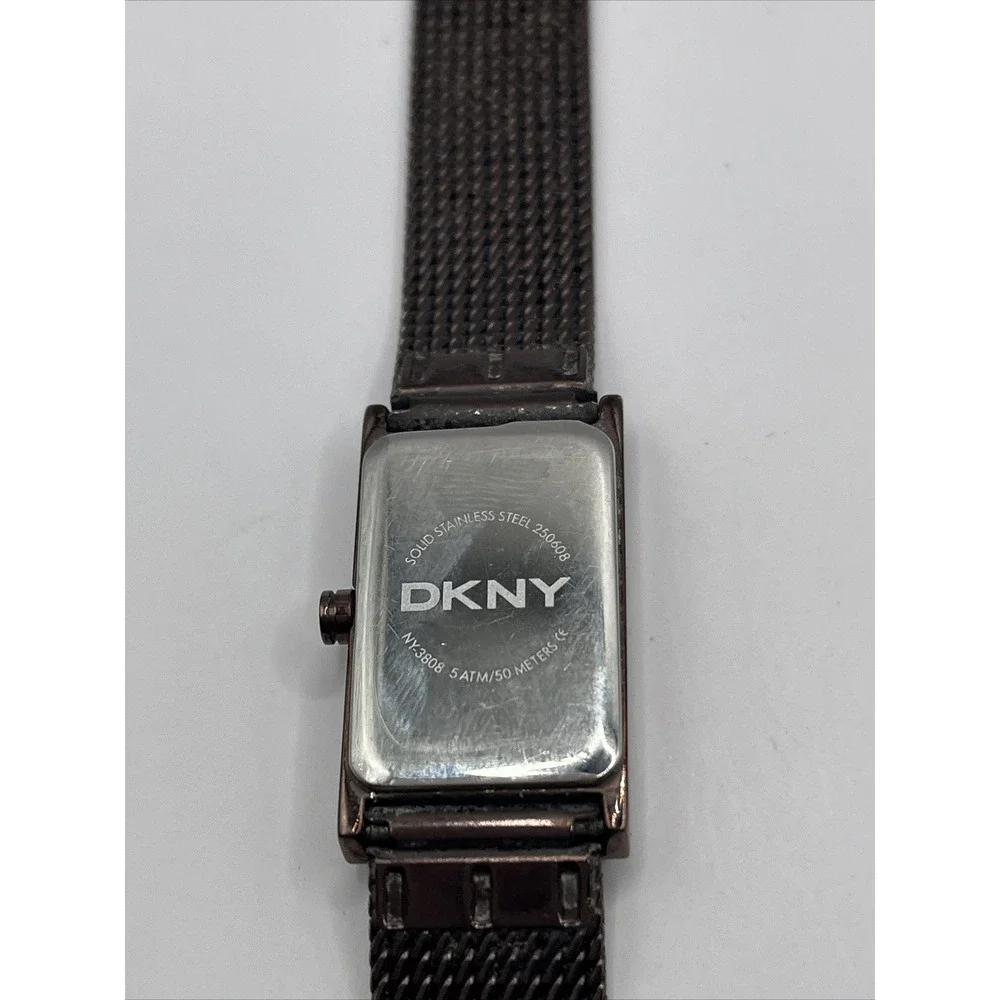 DKNY Women's Quartz Watch Mesh Metal Band‎ Brown NY-3808 New Battery